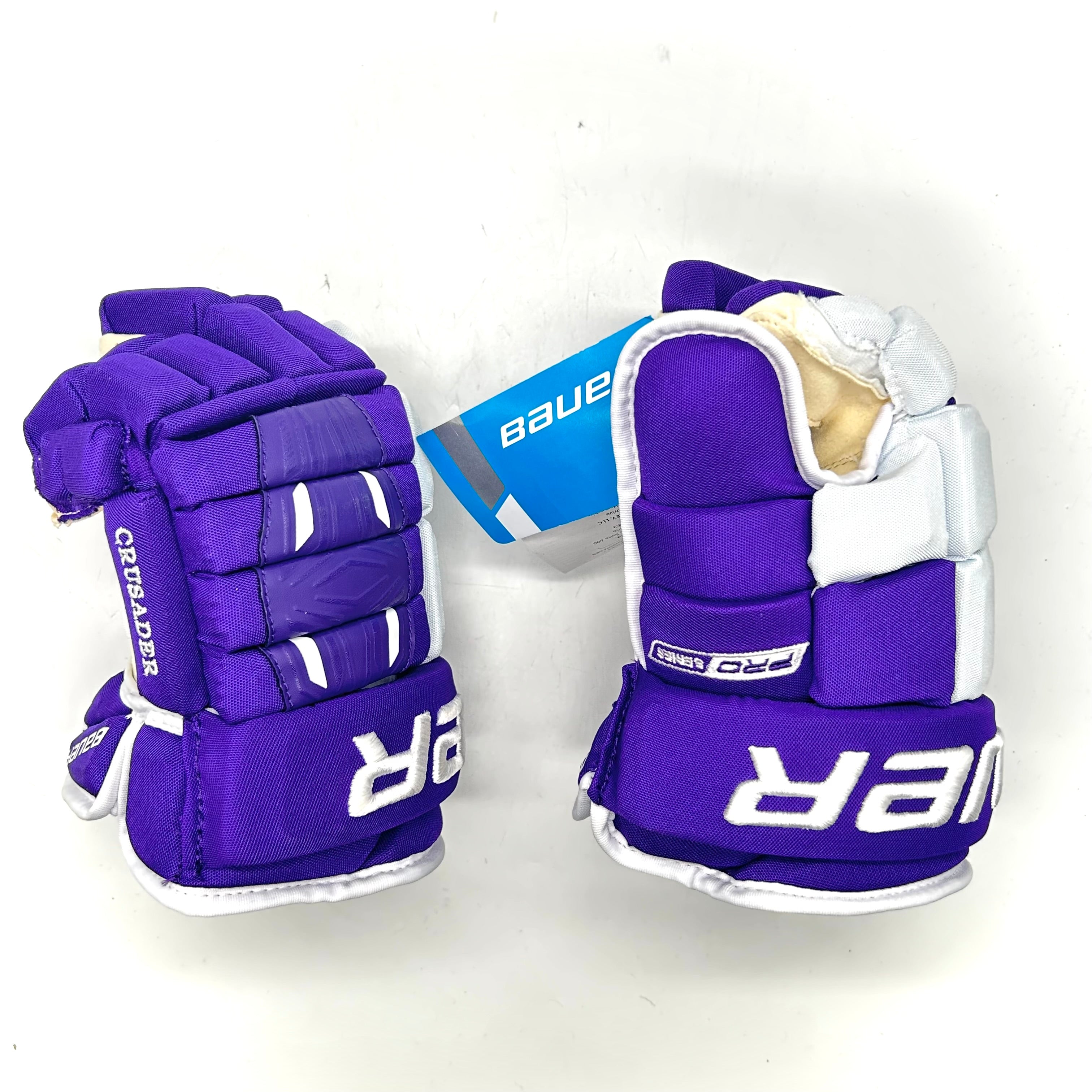 Bauer Pro Series - Gants de hockey NCAA Pro Stock - Intermédiaire (Violet/Blanc)